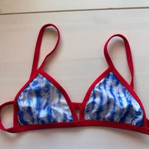 Chubbies Red and Blue Tie-Dye Bikini Top